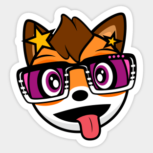 Excited Fox Robin Sticker